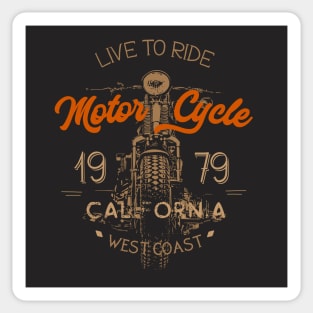 Live To Ride Motorcycle lifestyle california west coast vintage Sticker